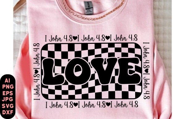 Retro Christian Love Graphics for T-Shirt Designs