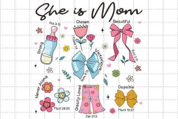 She is Mom Coquette Graphics for T-Shirt Designs